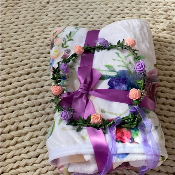 Baby Milestone Blanket Purple Flower